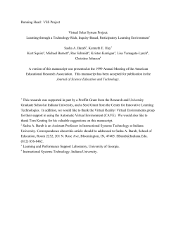 Running Head: VSS Project Virtual Solar System Project