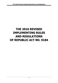 Revised Implementing Rules and Regulations