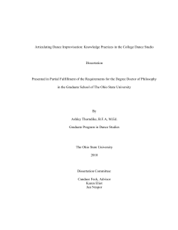 Articulating Dance Improvisation - OhioLINK Electronic Theses and
