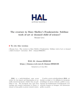 The creature in Mary Shelley`s Frankenstein - Dumas
