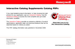 Data Sheet - Honeywell Sensing