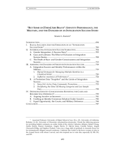Identity Performance, the Military, and the Dangers of an Integration