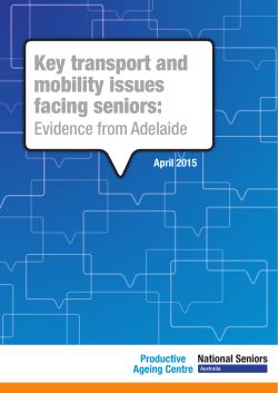 Key transport and mobility issues facing seniors