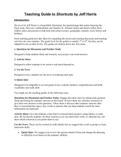 Teaching Guide to Shortcuts by Jeff Harris