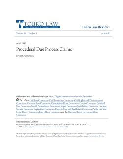 Procedural Due Process Claims - Digital Commons @ Touro Law