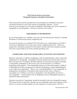 CWA Private Sector Local Union Chargeable Expense Calculation