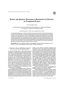 sexual and asexual processes in reproductive systems of flowering