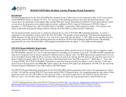 2018/2019 RPM Base Residual Auction Planning Period