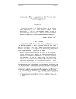 Litigating Time in America at the Turn of the Twentieth Century