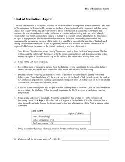 Heat of Formation: Aspirin