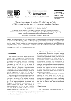 Thermodynamics on formation of C, Al4C3 and Al2O3 in AlCl