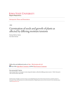 Germination of seeds and growth of plants as affected by differing