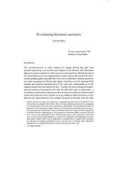 Re-evaluating Mycenaean sanctuaries
