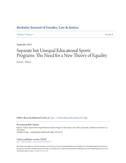 Separate but Unequal Educational Sports Programs: The Need for a