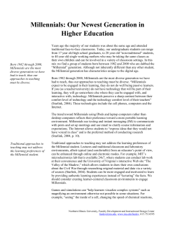Millennials: our newest generation in higher education