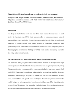Adaptations of hydrothermal vent organisms to their environment