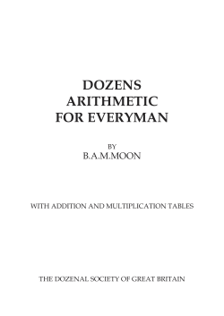 Dozens Arithmetic for Everyone - Dozenal Society of Great Britain