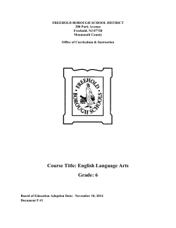 Course Title: English Language Arts Grade: 6