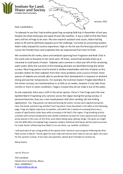 Spring Frog Survey Summary 2014 PDF