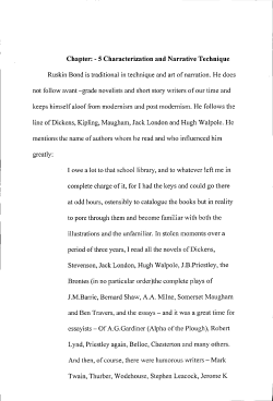 Chapter: - 5 Characterization and Narrative Technique Ruskin Bond