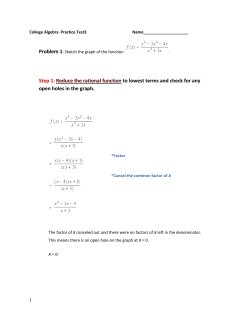 Step 1: Reduce the rational function to lowest terms and check for