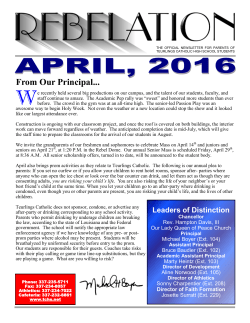 April 2016 - Teurlings Catholic High School