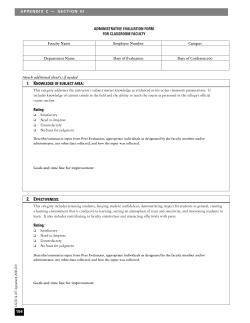 194 ADMINISTRATIVE EVALUATION FORM FOR CLASSROOM