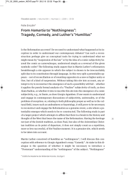 From Hamartia to &ldquo;Nothingness&rdquo;: Tragedy, Comedy, and Luther`s