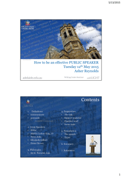 Handout of slides from seminar