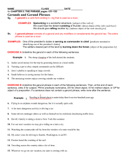 Gerunds and Gerund Phrases
