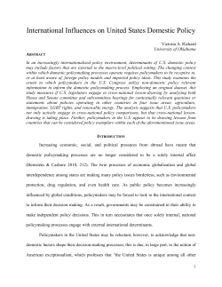 International Influences on United States Domestic Policy