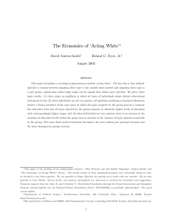 The Economics of `Acting White`