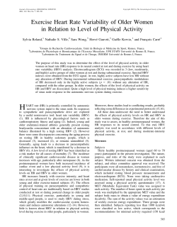 Exercise Heart Rate Variability of Older Women in Relation to Level