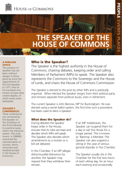 the speaker of the house of commons