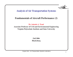 Aircraft Performance 2 - Air Transportation Systems Lab at Virginia