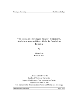 "Yo Soy Negro, Pero Negro Blanco:" Hispanicity