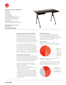 Environmental Product Summary: Envelop Desk