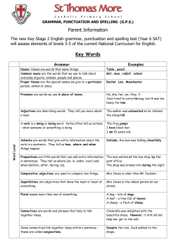 Grammar Key Words