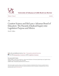 Creation Science and McLean v. Arkansas Board of Education: The