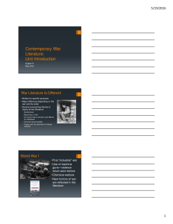 Contemporary War Literature: Unit Introduction