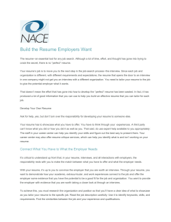 Build the Resume Employers Want