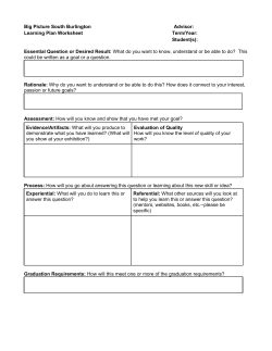 Presentation worksheet - New England Secondary School Consortium
