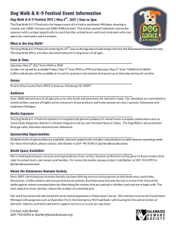 Sponsor/Vendor Info - Kalamazoo Humane Society