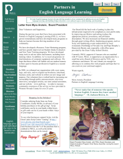 Fall/Winter 2012 - Partners in English Language Learning