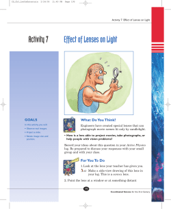 Activity 7 Effect of Lenses on Light