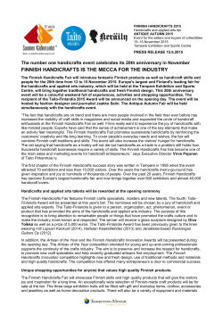 finnish handicrafts is the mecca for the industry