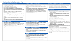 Key Learning in Mathematics &ndash; Year 1