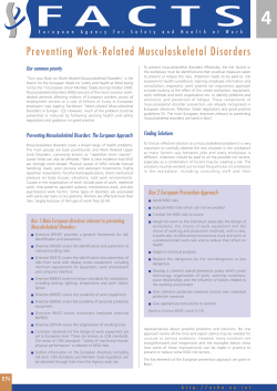 Preventing work-related musculoskeletal disorders - EU-OSHA