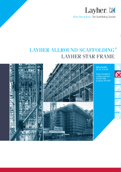 LAYHER ALLRound scAffoLding LAYHER sTAR fRAmE