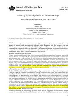 Adversary System Experiment in Continental Europe